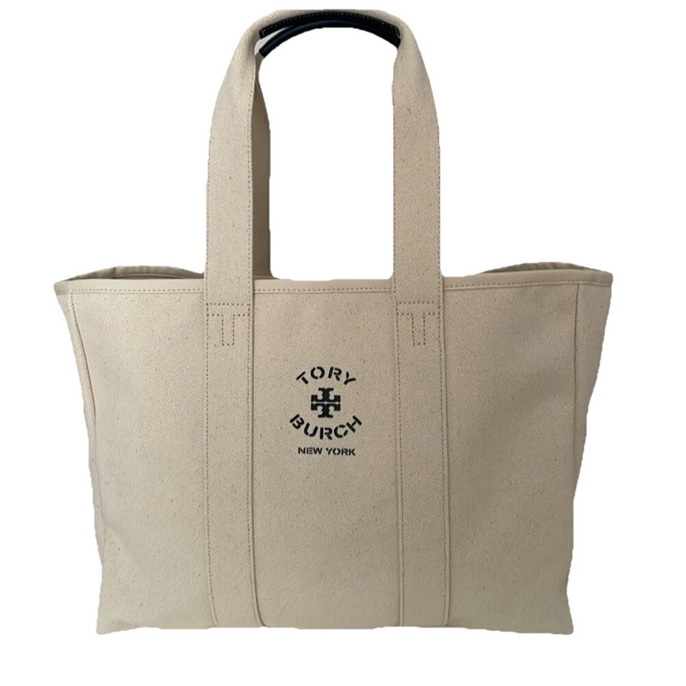 TORY BURCH Large Canvas Stylish & Functional Tote Bag-NEW-FAST SHIP